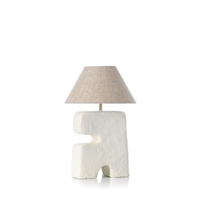 Lampe de table papier mâché blanc 35x35x50cm