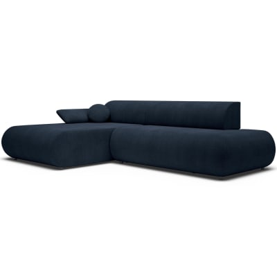 Canapé d'angle convertible, chenille, angle à gauche, bleu marine