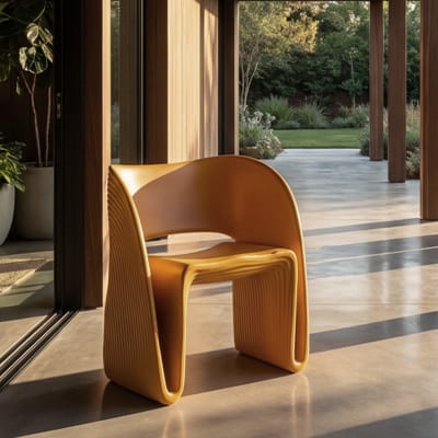 Fauteuil d'extérieur en polyéthylène jaune 65 x 57,5 ​​x 76 cm