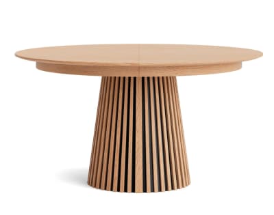 Table à manger ronde extensible effet bois foncé 6 à 10 personnes bois