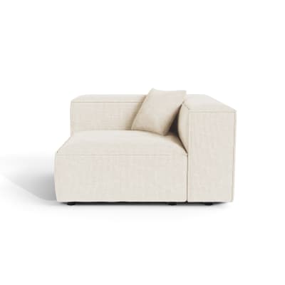 Module d'angle droit en velours chenillé crème