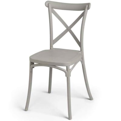 Chaise en plastique gris bistrot empilable 46x44x82.5cm