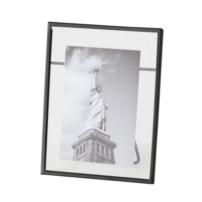 Cadre photo en métal noir et verre transparent 10x15cm