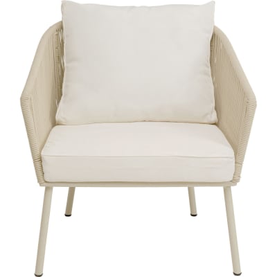 Fauteuil de jardin en polypropylène et polyester beige