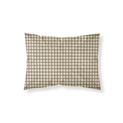 Taie d’oreiller en coton 100 % 200 fils marron 50x80 cm