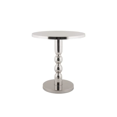 Table d'appoint en aluminium chromé argent