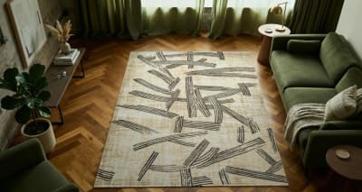Tapis moderne tissé plat  beige 240x340 cm