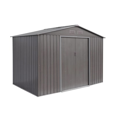 Abri de jardin en métal 5,29m² bois grisé