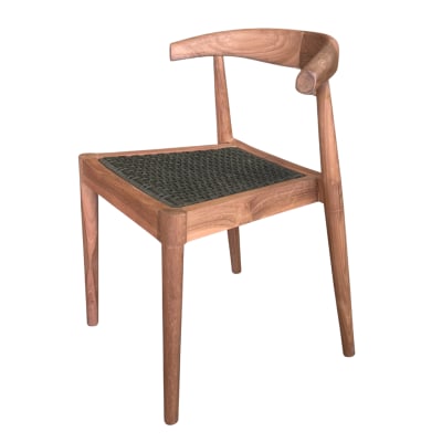 Chaise en bois de teck et corde synthétique verte