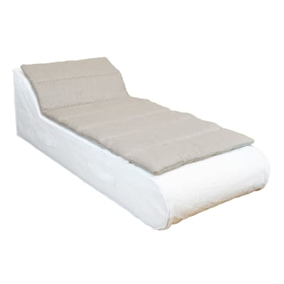 Surmatelas pour bain de soleil 1 place - blanc rayé beige