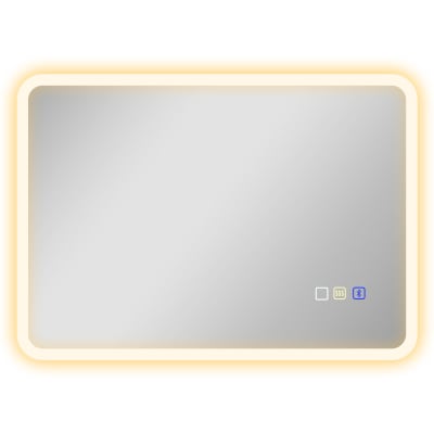 Miroir salle de bain bluetooth 50 x 70 cm éclairage led argent