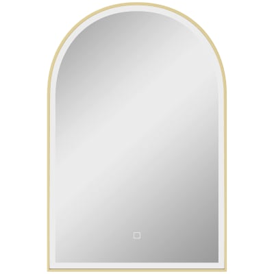 Miroir salle de bain avec éclairage led cadre en aluminium doré