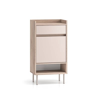 Meuble à chaussures 1 porte 1 tiroir panneaux stratifiés beige