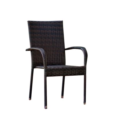 Chaise de jardin polyrotin, acier noir