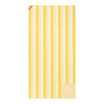 Serviette plage avec aimants microfibre séchage rapide jaune