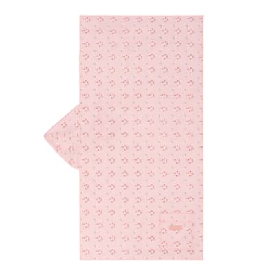 Serviette plage enfant  avec capuche microfibre rose