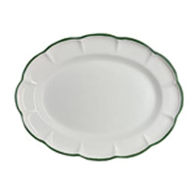 Plat ovale en céramique vert