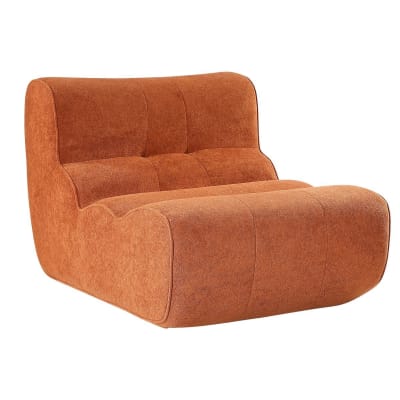 Fauteuil mousse polyuréthane tissu polyester touché doux orange