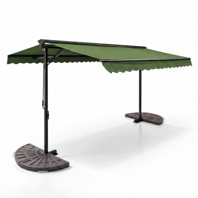Store double pente 3 x 4m et 4 dalles lestées vert cactus
