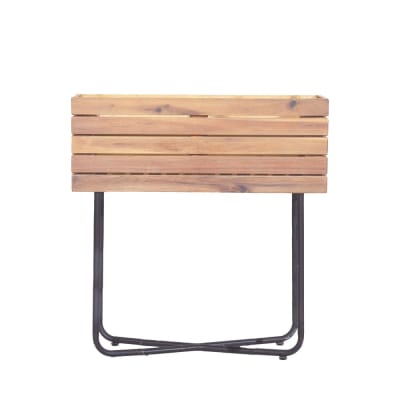 Jardinière en bois et métal h62cm - bois clair