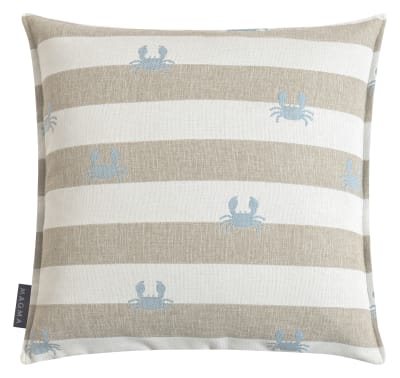 Housse de coussin rayée d'extérieur beige crabe jacquard 45x45cm