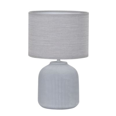Lampe à poser grise en céramique et tissu moderne 1 lumière