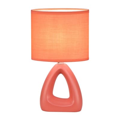 Lampe à poser orange en céramique et tissu moderne 1 lumière