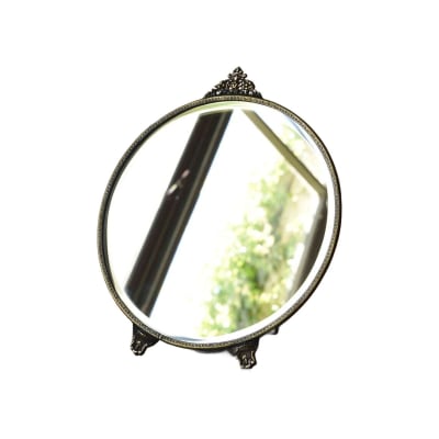 Miroir à poser en métal laiton antique