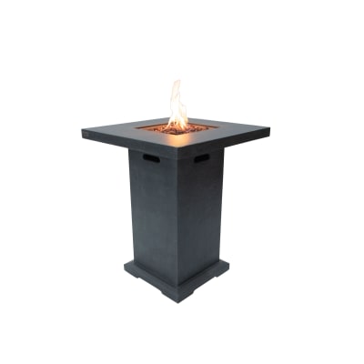 Mange-debout brasero à gaz en béton fibré gris foncé 56x56x106 cm