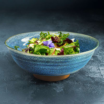 Assiette creuse en grès bleu