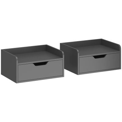 Tables de chevet murales tiroir coulissant bois noir