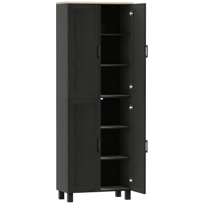 Armoire de cuisine multi-rangements 4 portes noir