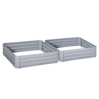 Carré potager jardin lot de 2 tôle acier ondulée gris