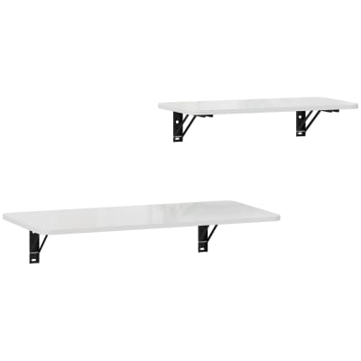 Tables pliantes murales rabattable en bois blanc brillant