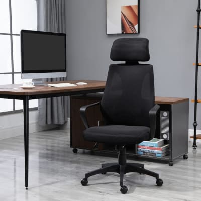Chaise bureau ergonomique hauteur réglable maille noir
