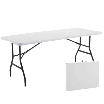 Table pliante 180 cm blanche en pehd - 8 places