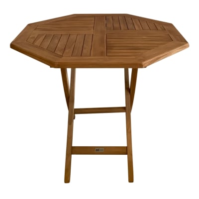 Table de jardin octogonale pliante, teak, 100 cm