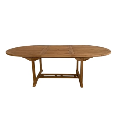 Table de jardin extensible en teak, ovale