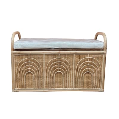 Coffre de rangement en rotin