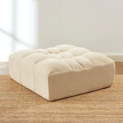 Pouf modulable 1 place velours beige