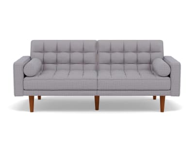 Banquette 2 places convertible clic clac en tissu texturé  gris clair