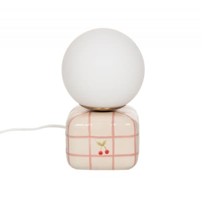 Lampe chevet maya cerise beige en céramique