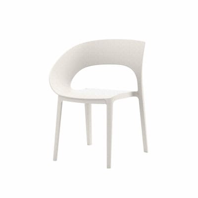 Lot 2 chaise de jardin empilable en polypropylène blanc 82,5x54x60