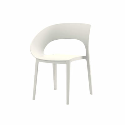 Lot 2 chaise de jardin empilable polypropylène blanc crème 82,5x54x60