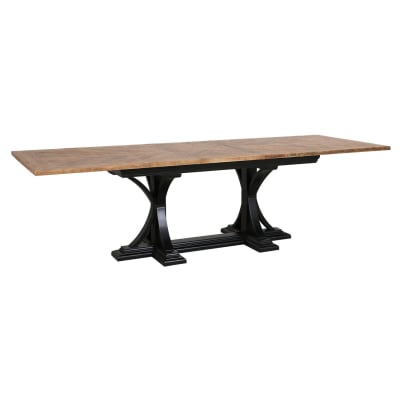 Table rectangulaire extensible 1 allonge en bois noir