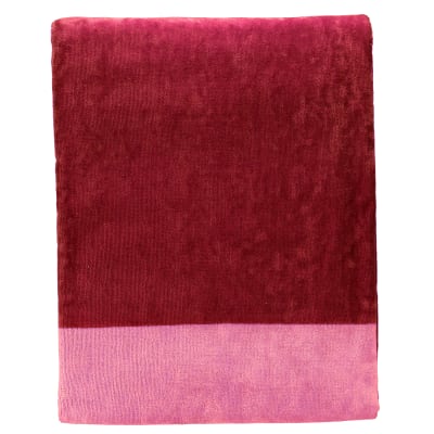 Serviette de plage rose en coton 100x180cm