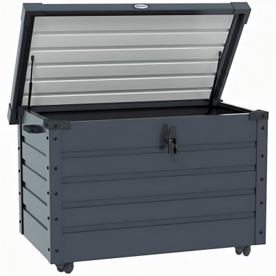 Coffre de jardin gris foncé 100 x 62 cm