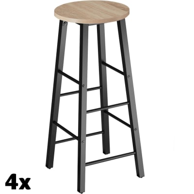 Lot de 4 tabourets de bar style industriel clair 72,5 cm