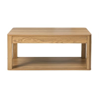 Table basse avec 2 plateaux rectangulaires effet bois l90 cm
