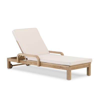 Set 2 chaises longues avec coussin et table appoint